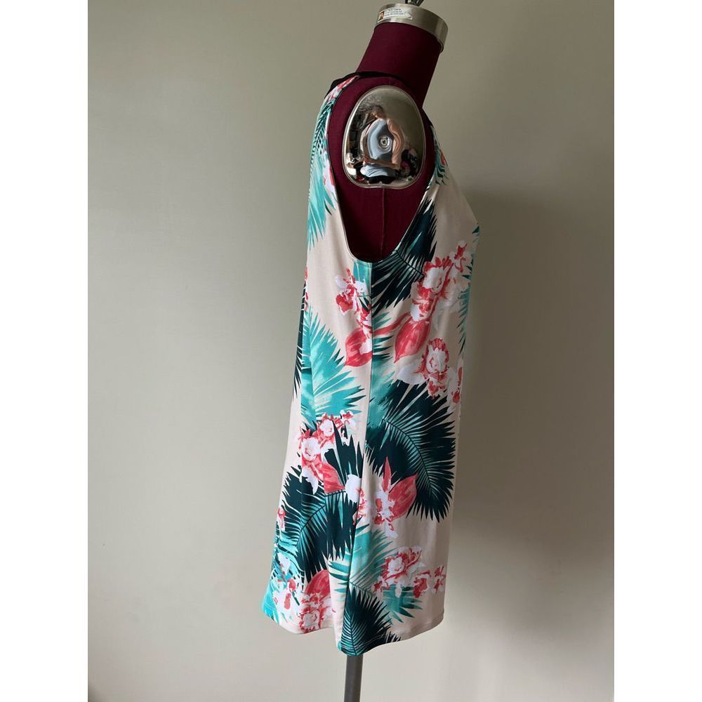 WHBM Racerback Palm Leaf & Flowers Tropical long top - Picture 2 of 9